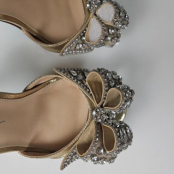 Betsey Johnson SB-LNDN GOLD Formal Heel Silver Rhinestones Princess Core - Picture 15 of 15